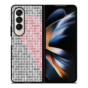 BINARY CODE HALF HEART PATTERN Samsung Galaxy Z Fold 4 Case Cover