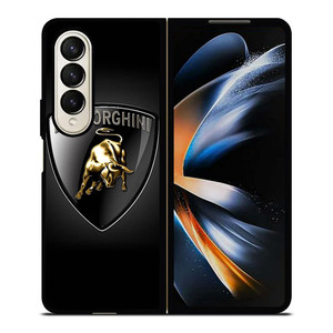 BLACK LAMBORGHINI LOGO Samsung Galaxy Z Fold 4 Case Cover