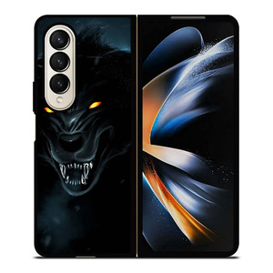 BLACK WILD WOLF Samsung Galaxy Z Fold 4 Case Cover BLACK WILD WOLF Samsung Galaxy Z Fold 4 Case Cover