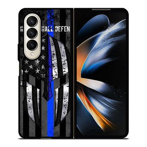 BLUE LINE POLICE WARRIOR Samsung Galaxy Z Fold 4 Case Cover