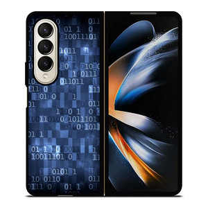 BLUE STYLISH BINARY CODE Samsung Galaxy Z Fold 4 Case Cover