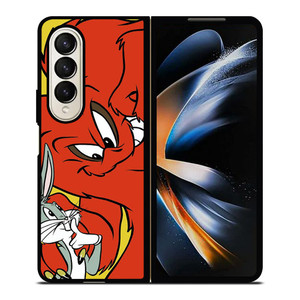 BUGS BUNNY AND GOSSAMER RED Samsung Galaxy Z Fold 4 Case Cover BUGS BUNNY AND GOSSAMER RED Samsung Galaxy Z Fold 4 Case Cover