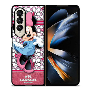 COACH MINNIE MOUSE PINK PATTERN Samsung Galaxy Z Fold 4 Case Cover