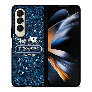 COACH NEW YORK BLUE STONE Samsung Galaxy Z Fold 4 Case Cover