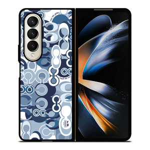 COACH NEW YORK BLUE Samsung Galaxy Z Fold 4 Case Cover