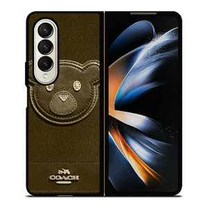 COACH NEW YORK BROWN BEAR Samsung Galaxy Z Fold 4 Case Cover