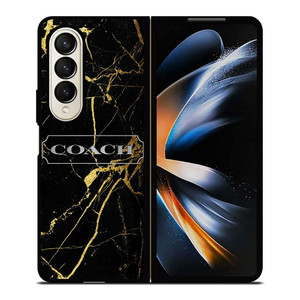 COACH NEW YORK GOLD MARBLE Samsung Galaxy Z Fold 4 Case Cover
