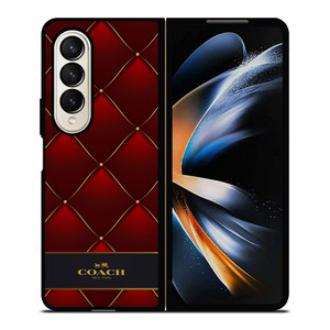 COACH NEW YORK RED GOLD Samsung Galaxy Z Fold 4 Case Cover