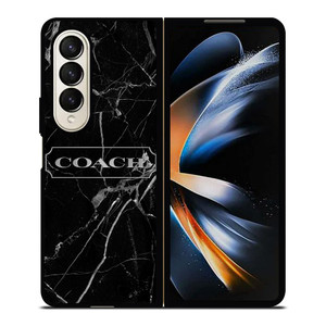 COACH NEW YORK SILVER MARBLE Samsung Galaxy Z Fold 4 Case Cover