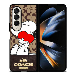 COACH NEW YORK SNOOPY Samsung Galaxy Z Fold 4 Case Cover COACH NEW YORK SNOOPY Samsung Galaxy Z Fold 4 Case Cover
