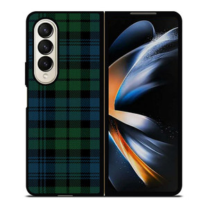 GREEN BLUE TARTAN PATTERN Samsung Galaxy Z Fold 4 Case Cover GREEN BLUE TARTAN PATTERN Samsung Galaxy Z Fold 4 Case Cover