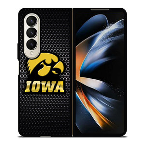 IOWA HAWKEYES METAL LOGO Samsung Galaxy Z Fold 4 Case Cover