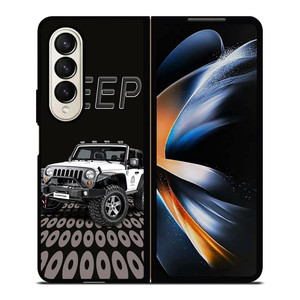 JEEP WHITE CAR Samsung Galaxy Z Fold 4 Case Cover