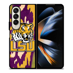 LSU TIGERS FOOTBALL HALFTONE Samsung Galaxy Z Fold 4 Case Cover