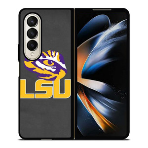 LSU TIGERS LEATHER LOGO Samsung Galaxy Z Fold 4 Case Cover