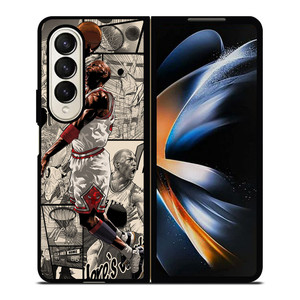 MICHAEL JORDAN COMIC ART Samsung Galaxy Z Fold 4 Case Cover