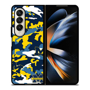MICHIGAN WOLVERINES FOOTBALL CAMO Samsung Galaxy Z Fold 4 Case Cover