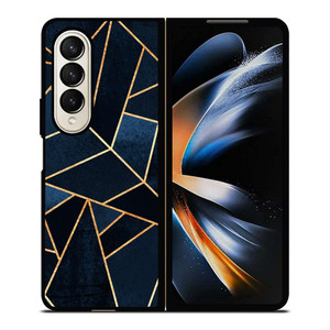NAVY STONE CERAMIC ABSTRACT Samsung Galaxy Z Fold 4 Case Cover