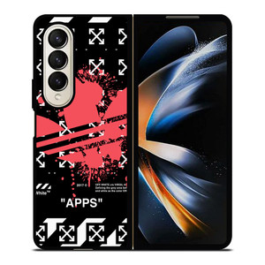 OFF WHITE X ADIDAS RED Samsung Galaxy Z Fold 4 Case Cover OFF WHITE X ADIDAS RED Samsung Galaxy Z Fold 4 Case Cover