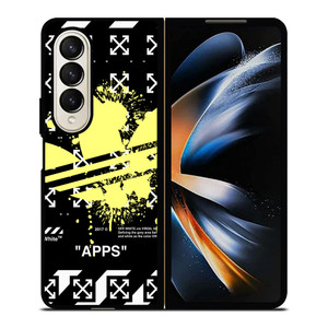 OFF WHITE X ADIDAS YELLOW Samsung Galaxy Z Fold 4 Case Cover