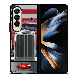PETERBILT TRUCK AMERICAN FLAG Samsung Galaxy Z Fold 4 Case Cover