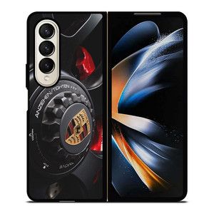 PORSCHE CAR LOGO WHEEL ICON Samsung Galaxy Z Fold 4 Case Cover