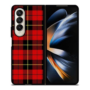 RED BLACK TARTAN PATTERN Samsung Galaxy Z Fold 4 Case Cover
