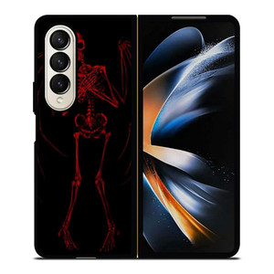 RED SKELETON HEARTBREAKING Samsung Galaxy Z Fold 4 Case Cover