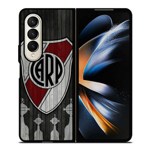 RIVER PLATE EL MAS GRANDE WOODEN LOGO Samsung Galaxy Z Fold 4 Case Cover