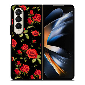 SEAMLESS RED ROSE PATTERN Samsung Galaxy Z Fold 4 Case Cover