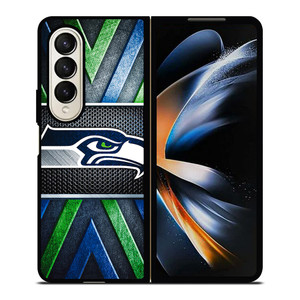 SEATTLE SEAHAWKS METAL LOGO Samsung Galaxy Z Fold 4 Case Cover