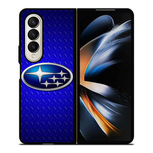 SUBARU BLUE METAL LOGO Samsung Galaxy Z Fold 4 Case Cover