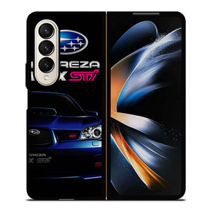 SUBARU IMPREZA WRX STI BLUE CAR Samsung Galaxy Z Fold 4 Case Cover