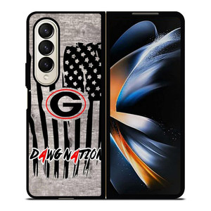 UNIVERSITY OF GEORGIA BULLDOGSWOODEN LOGO Samsung Galaxy Z Fold 4 Case Cover