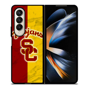 USC TROJANS LOGO MARBLE Samsung Galaxy Z Fold 4 Case Cover