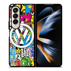 VW STICKER BOMB LOGO Samsung Galaxy Z Fold 4 Case Cover
