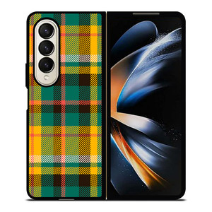YELLOW GREEN TARTAN PATTERN Samsung Galaxy Z Fold 4 Case Cover YELLOW GREEN TARTAN PATTERN Samsung Galaxy Z Fold 4 Case Cover
