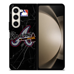 ATLANTA BRAVES BLACK MARBLE LOGO Samsung Galaxy Z Fold 5 Case Cover