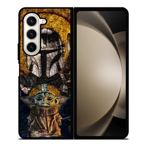 BABY YODA AND THE MANDALORIAN MOSAIC Samsung Galaxy Z Fold 5 Case Cover