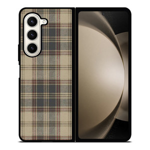 BROWN TARTAN PLAID PATTERN Samsung Galaxy Z Fold 5 Case Cover