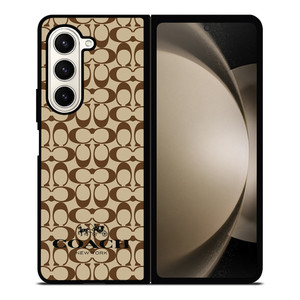 COACH NEW YORK BROWN Samsung Galaxy Z Fold 5 Case Cover