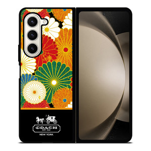 COACH NEW YORK COLORFUL FLORAL LOGO Samsung Galaxy Z Fold 5 Case Cover