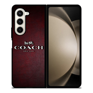 COACH NEW YORK LOGO LEATHER Samsung Galaxy Z Fold 5 Case Cover