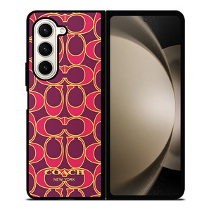 COACH NEW YORK PINK GOLD Samsung Galaxy Z Fold 5 Case Cover