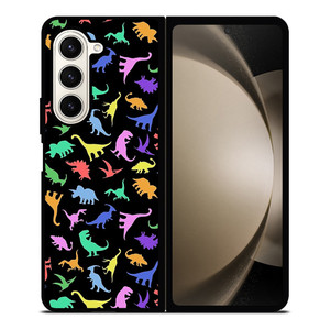 DINOSAUR COLORFUL PATTERN Samsung Galaxy Z Fold 5 Case Cover