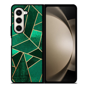 EMERALD AND COPPER GEOMETRIC PATTERN Samsung Galaxy Z Fold 5 Case Cover