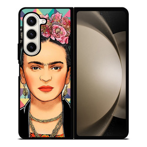 FRIDA KAHLO FACE COLORFUL ART Samsung Galaxy Z Fold 5 Case Cover