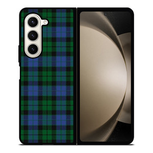 GREEN BLUE TARTAN PLAID PATTERN Samsung Galaxy Z Fold 5 Case Cover
