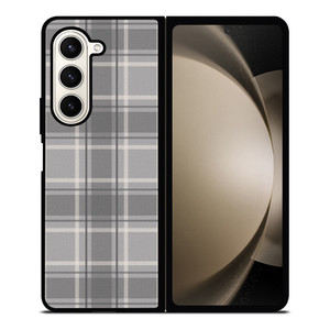 GREY TARTAN PLAID PATTERN Samsung Galaxy Z Fold 5 Case Cover