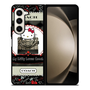 HELLO KITTY LOVES COACH Samsung Galaxy Z Fold 5 Case Cover HELLO KITTY LOVES COACH Samsung Galaxy Z Fold 5 Case Cover